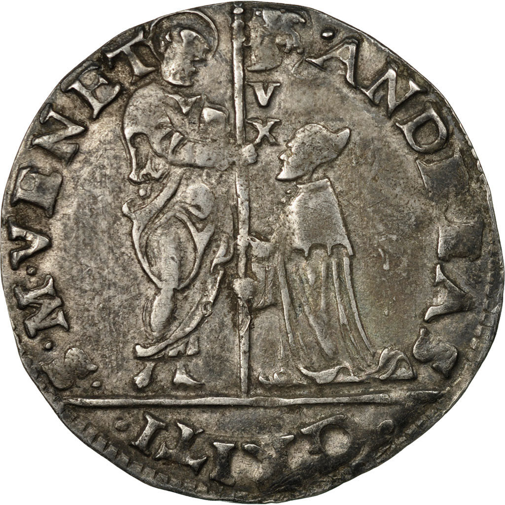 Coin, ITALIAN STATES, Andrea Gritti (1523-1538), Lira, Venezia, AU(50-53)
