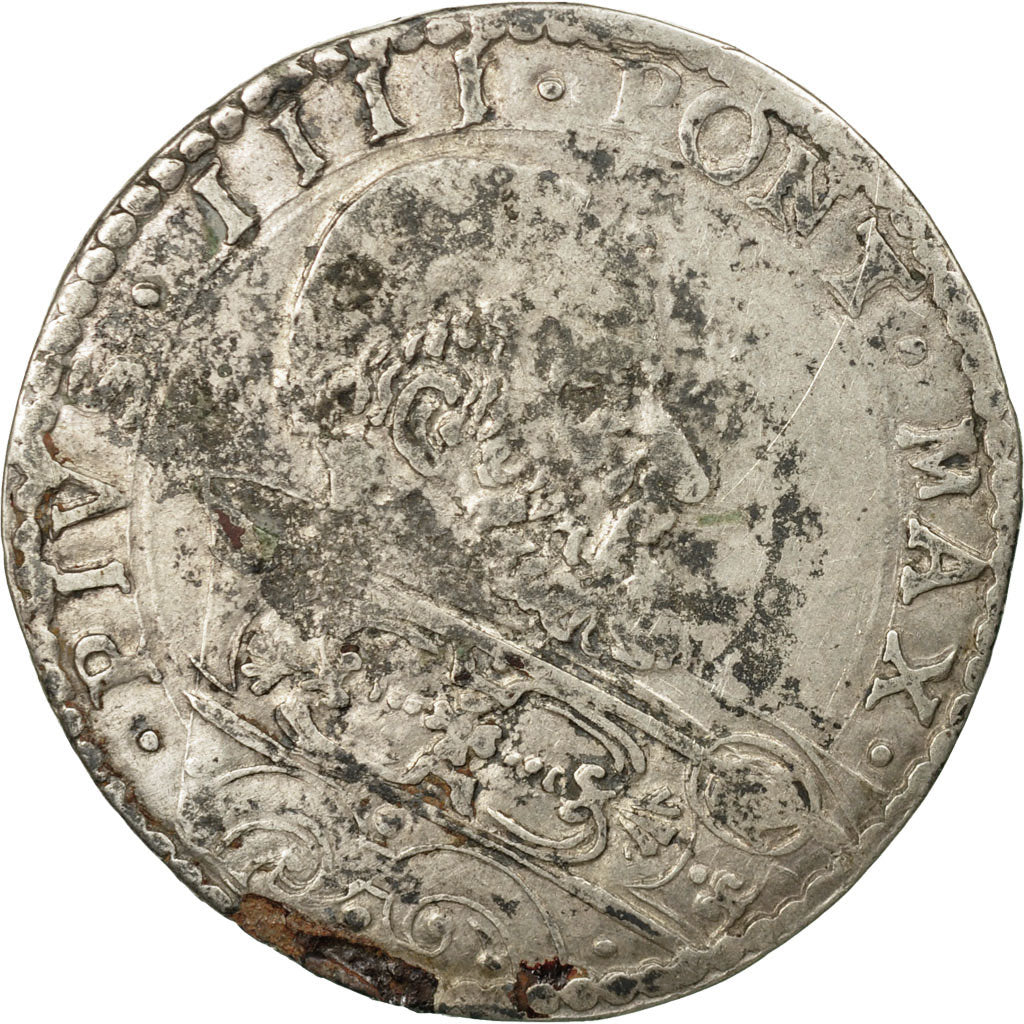 Coin, VATICAN CITY, Pius IV, Bianco, Bologna, EF(40-45), Silver