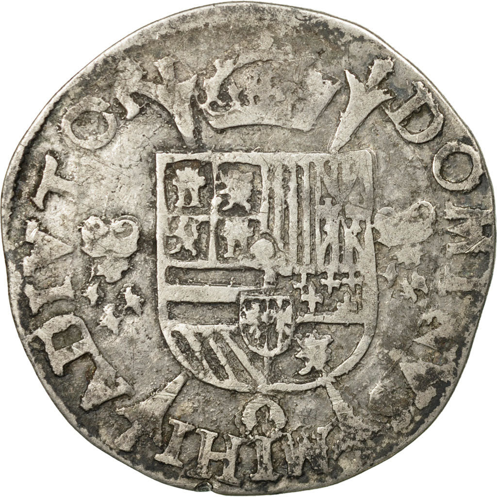 Coin, Spanish Netherlands, Philip II, 1/5 Ecu, 1563, Anvers, VF(30-35), Silver