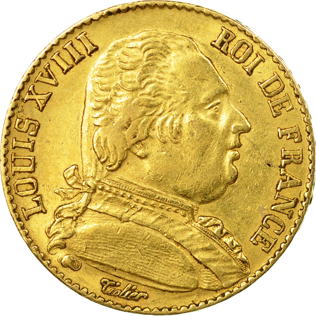 Monnaie, France, Louis XVIII, Louis XVIII, 20 Francs, 1814, Paris, TTB+, Or