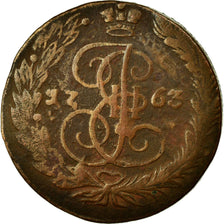 Monnaie, Russie, Catherine II, 5 Kopeks, 1763, Ekaterinbourg, TB, Cuivre