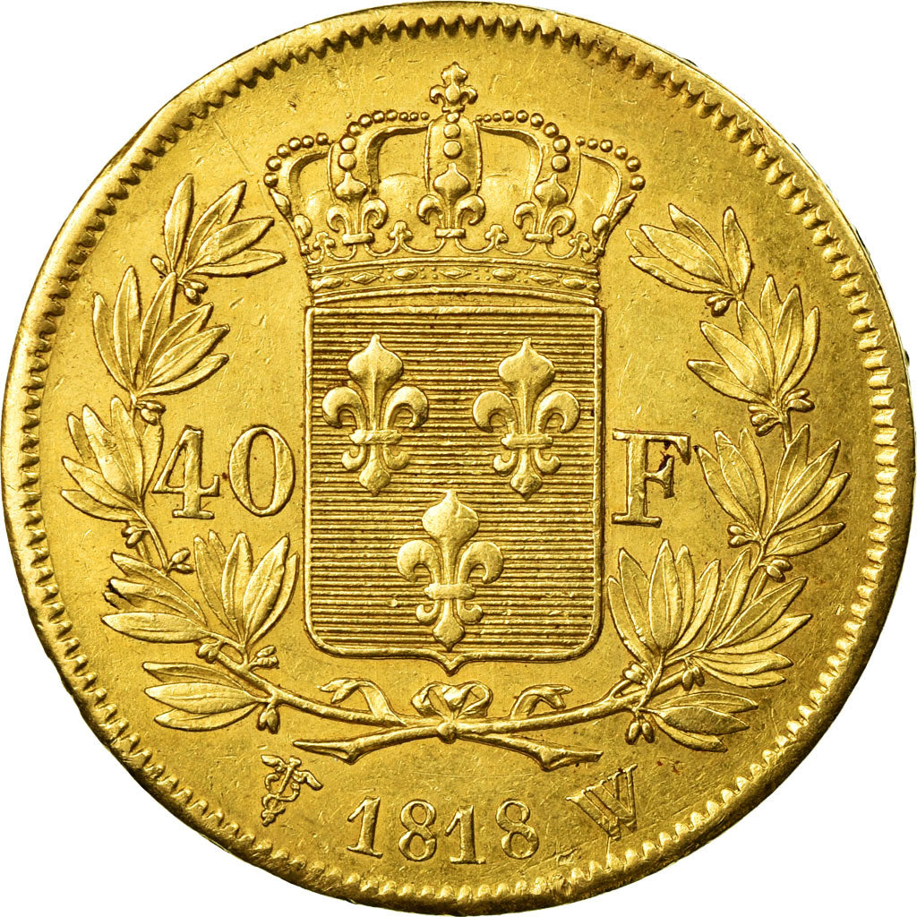 Coin, France, Louis XVIII, Louis XVIII, 40 Francs, 1818, Lille, EF(40-45), Gold