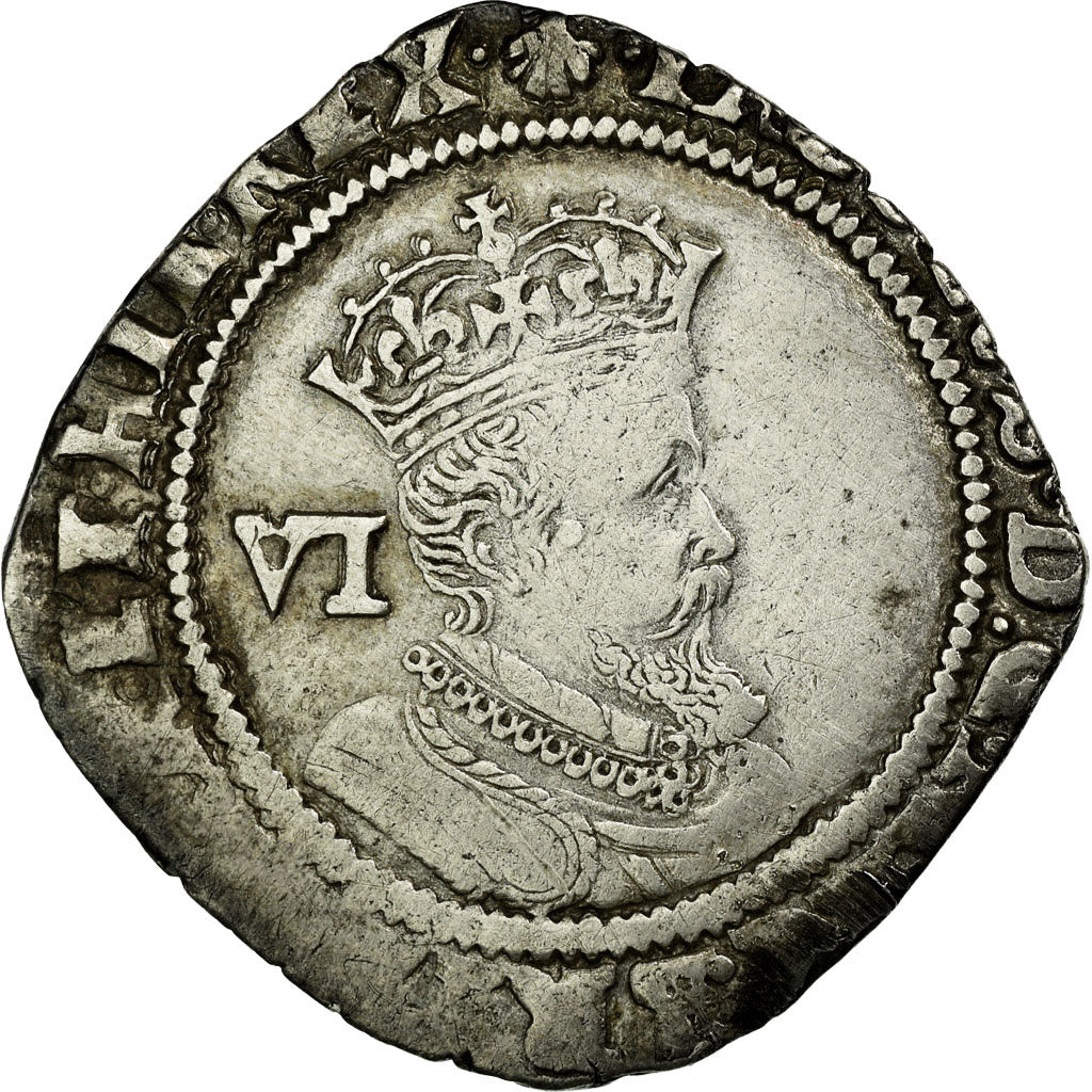Monnaie, Grande-Bretagne, Jacques VI, 6 Pence, 1606, TB+, Argent