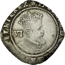 Monnaie, Grande-Bretagne, Jacques VI, 6 Pence, 1606, TB+, Argent
