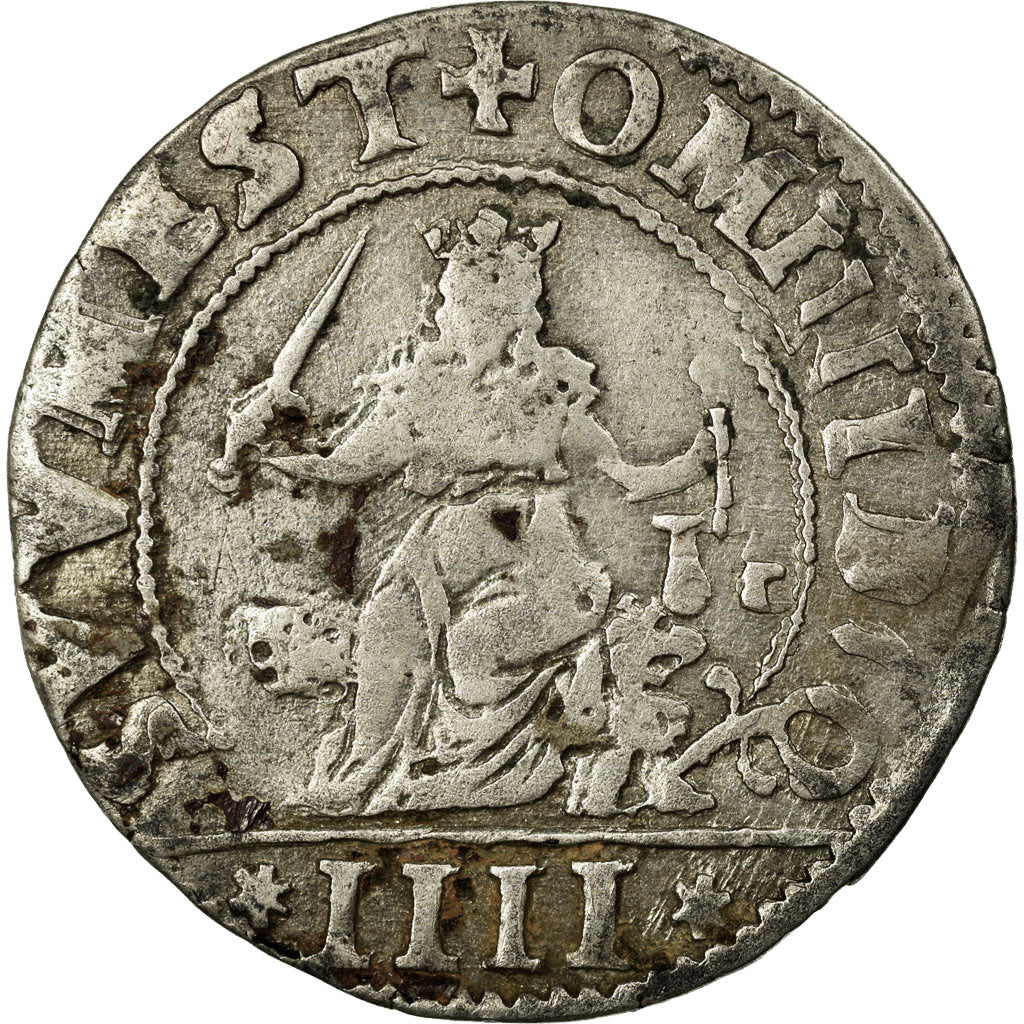 Coin, ITALIAN STATES, Anonymous, 4 Gazzette, Venezia, VF(30-35), Silver