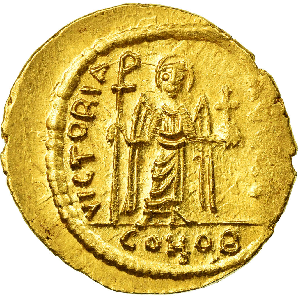 Coin, Phocas, Solidus, 602-610, Constantinople, VF(30-35), Gold, Sear:620