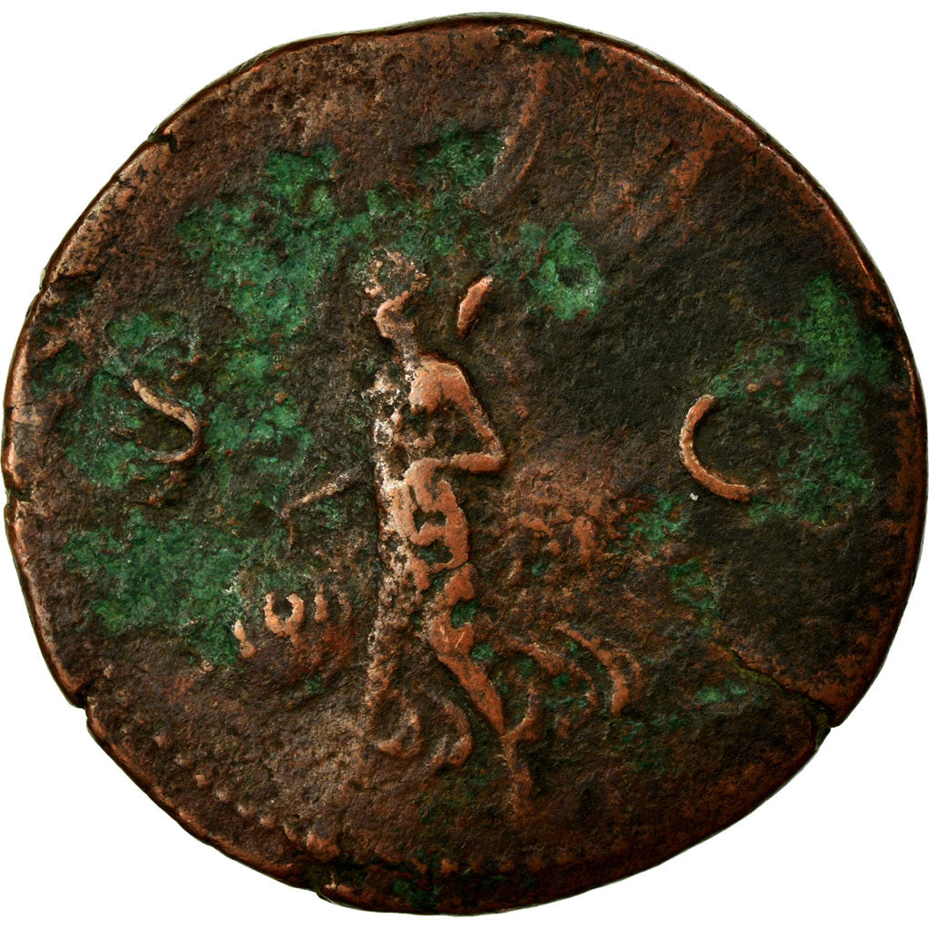 Coin, Nero, As, 66, Lyon, VF(30-35), Bronze, RIC:543
