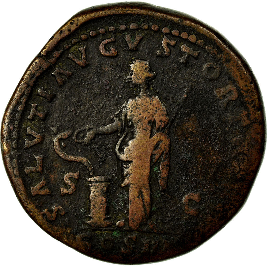 Coin, Marcus Aurelius, Sestertius, 161-162, Roma, VF(30-35), Copper, RIC:834