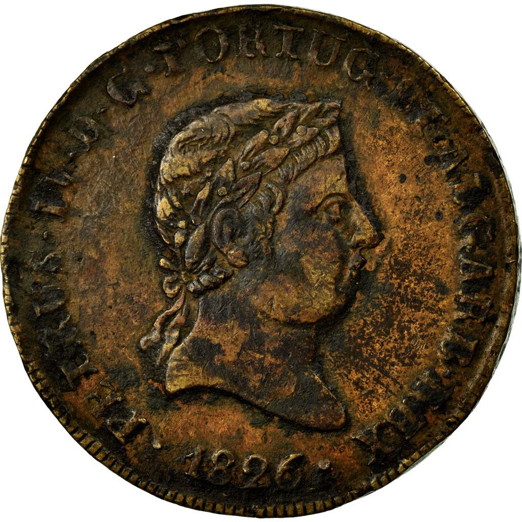 Monnaie, Portugal, Pedro IV, 40 Reis, Pataco, 1826, TTB, Bronze, KM:373