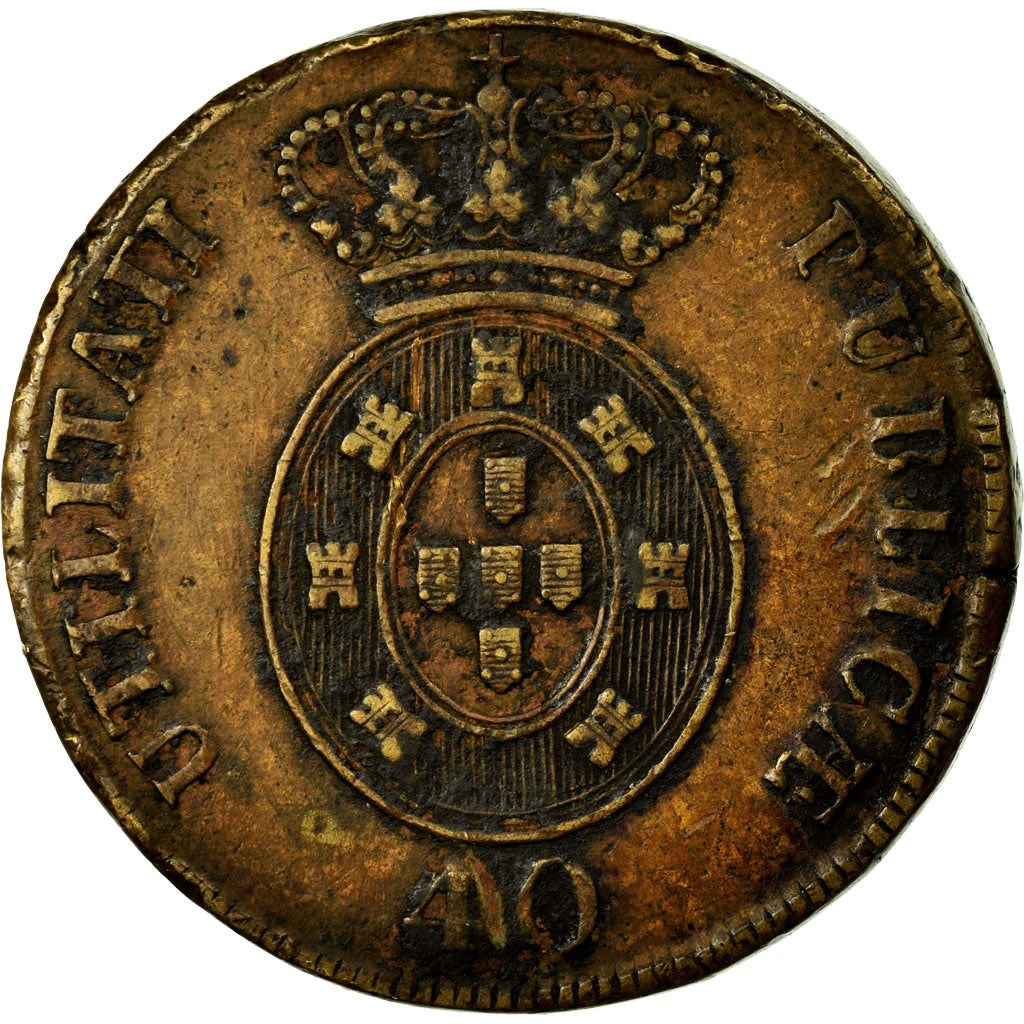 Monnaie, Portugal, Pedro IV, 40 Reis, Pataco, 1826, TTB, Bronze, KM:373
