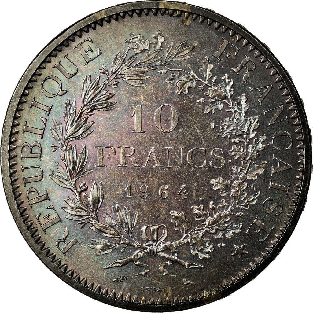 Coin, France, 10 Francs, 1964, Paris, ESSAI, MS(63), Silver, KM:E111