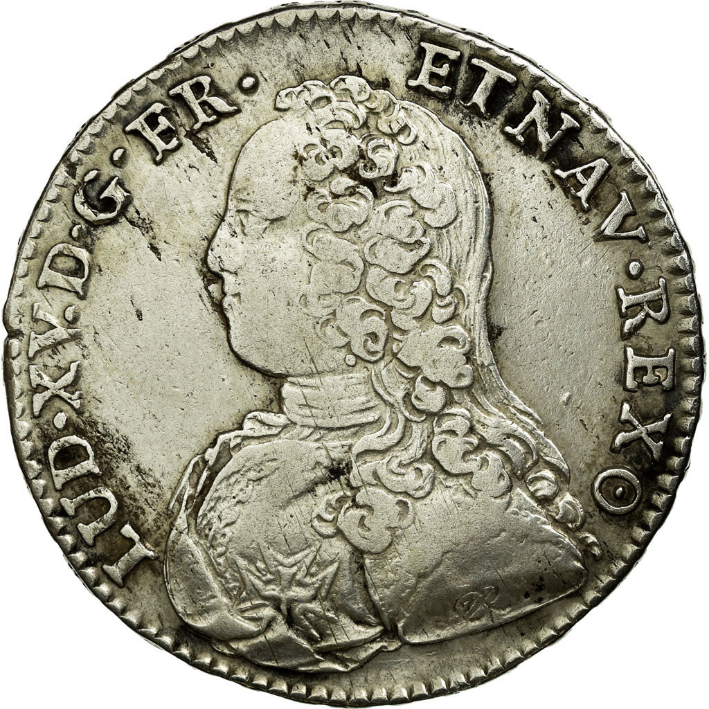 Moeda, França, Louis XV, 1/2 Écu aux branches d'olivier, 1/2 ECU, 44 Sols