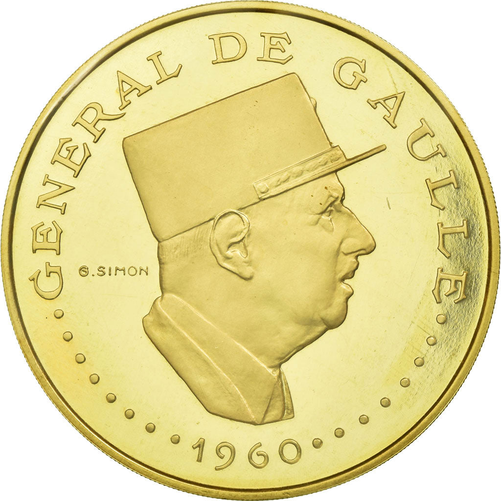 Coin, Chad, 10000 Francs, 1960, MS(63), Gold, KM:11
