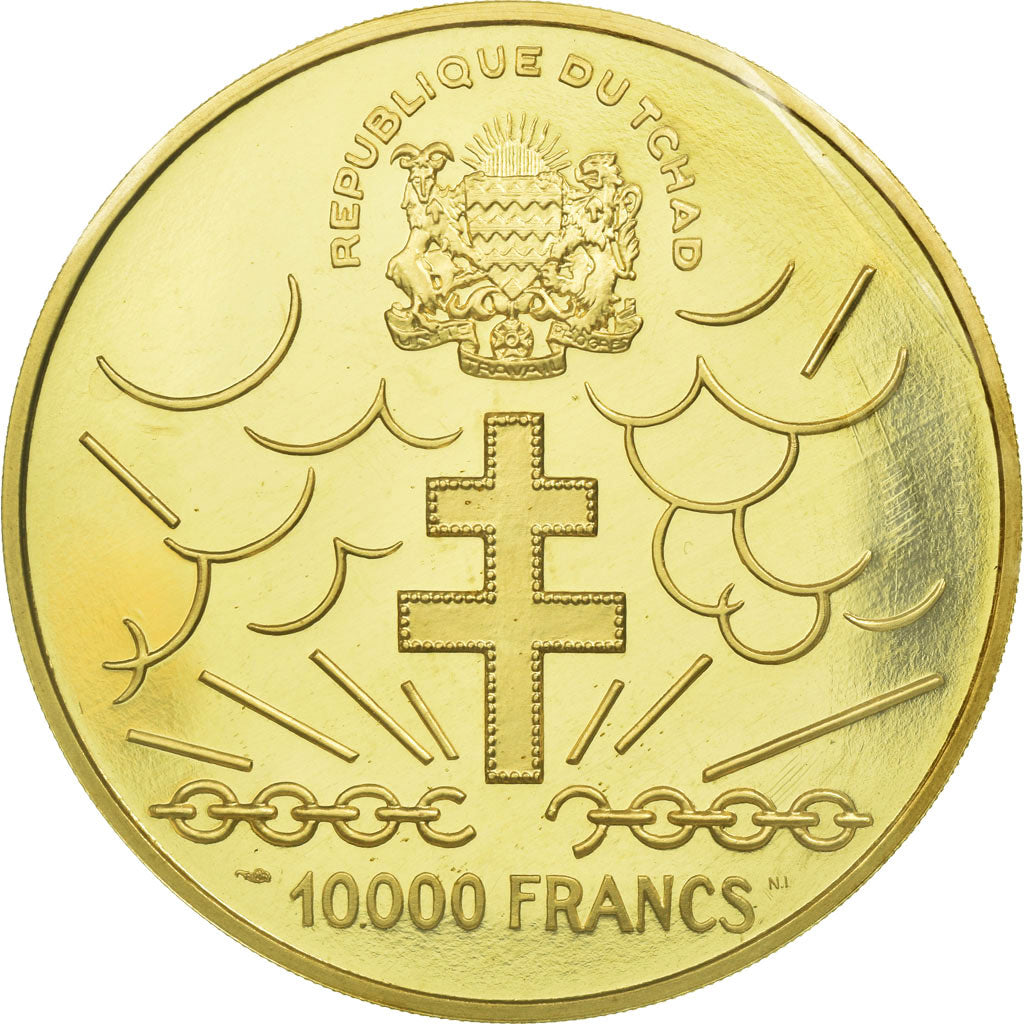 Coin, Chad, 10000 Francs, 1960, MS(63), Gold, KM:11