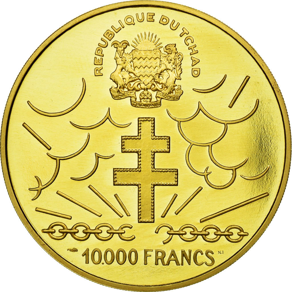 Coin, Chad, 10000 Francs, 1960, MS(63), Gold, KM:11