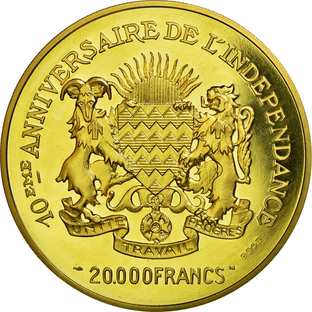 Coin, Chad, François Tombalbaye, 20000 Francs, 1970, Paris, MS(63), Gold, KM:12