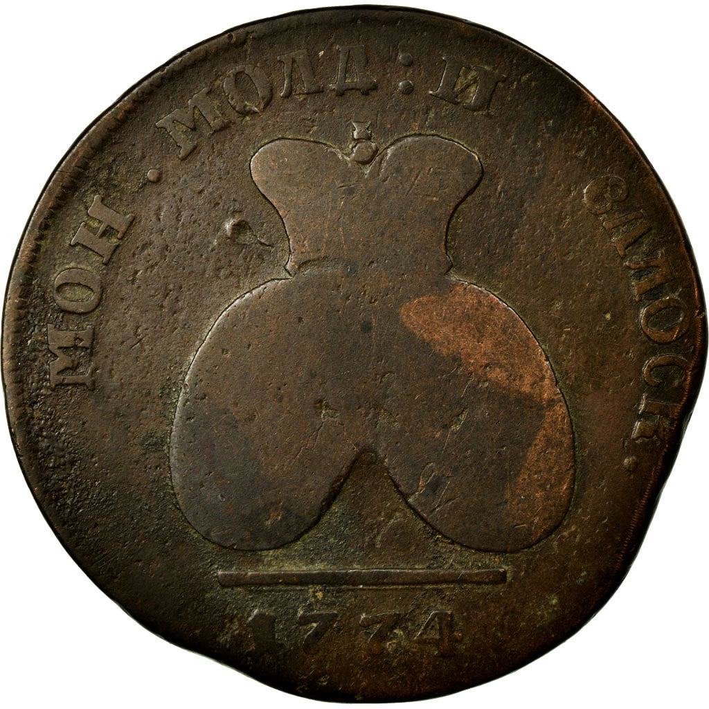 Coin, MOLDAVIA & WALLACHEA, 2 Para 3 Kopeck, 1774, VG(8-10), Bronze, KM:3