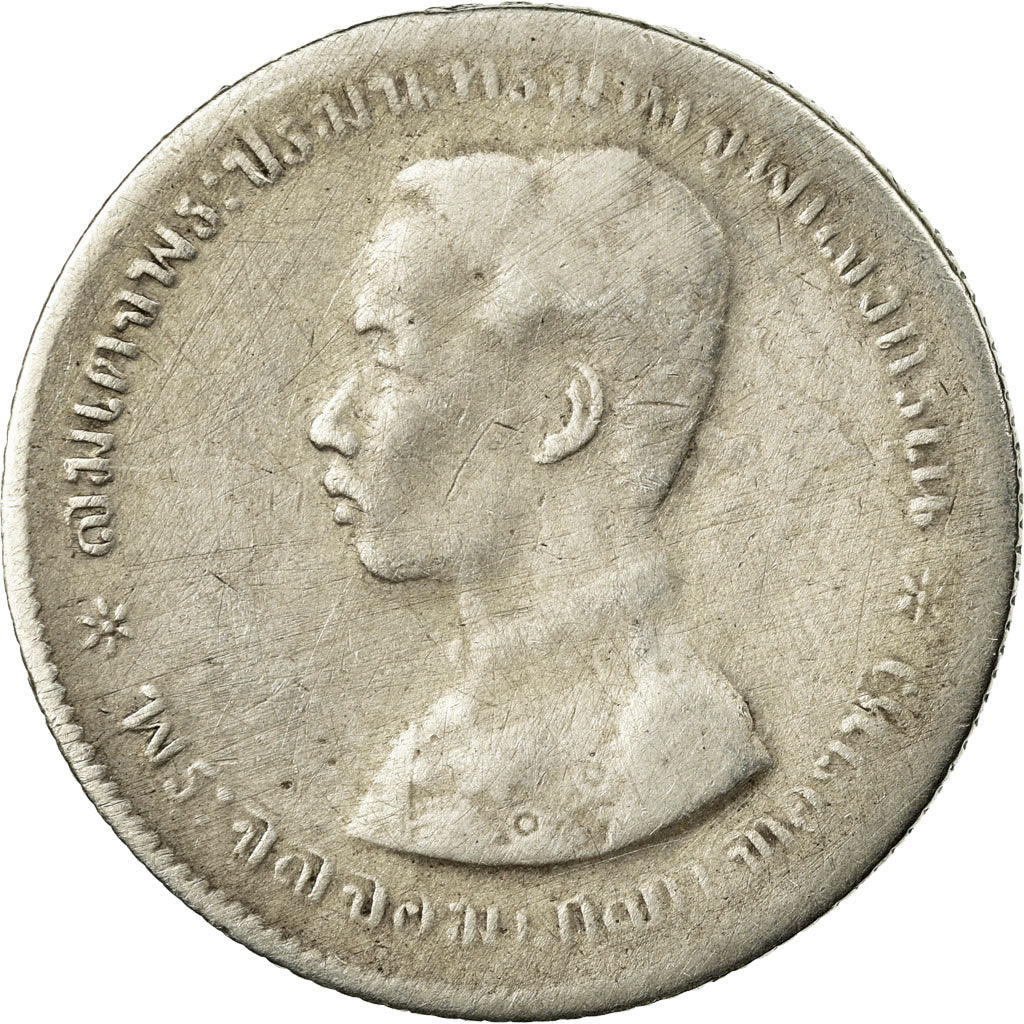 Moneda, Tailandia, Rama V, Baht, 1901, BC+, Plata, KM:34a