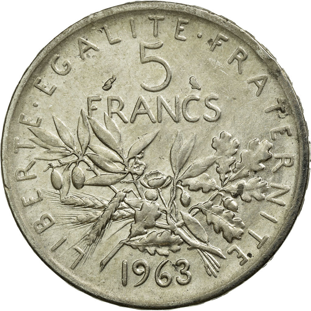 Coin, France, Semeuse, 5 Francs, 1963, Paris, AU(50-53), Silver, KM:926