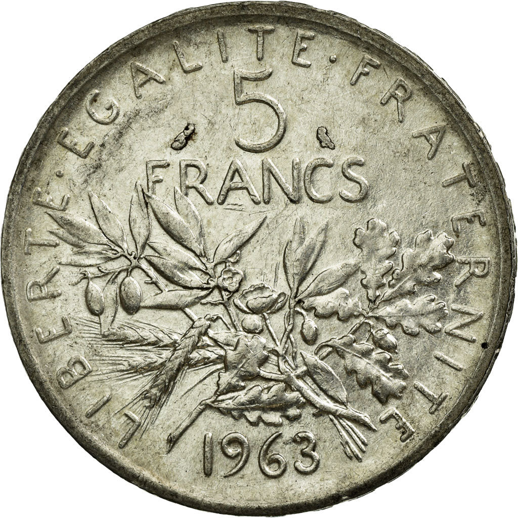 Coin, France, Semeuse, 5 Francs, 1963, Paris, AU(50-53), Silver, KM:926