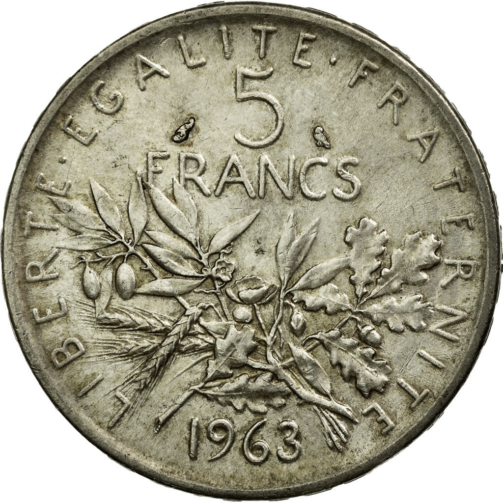 Coin, France, Semeuse, 5 Francs, 1963, Paris, AU(50-53), Silver, KM:926