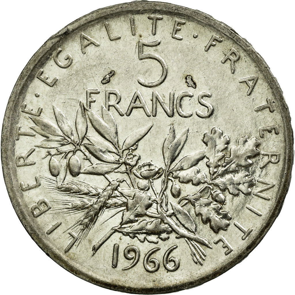 Coin, France, Semeuse, 5 Francs, 1966, Paris, AU(50-53), Silver, KM:926