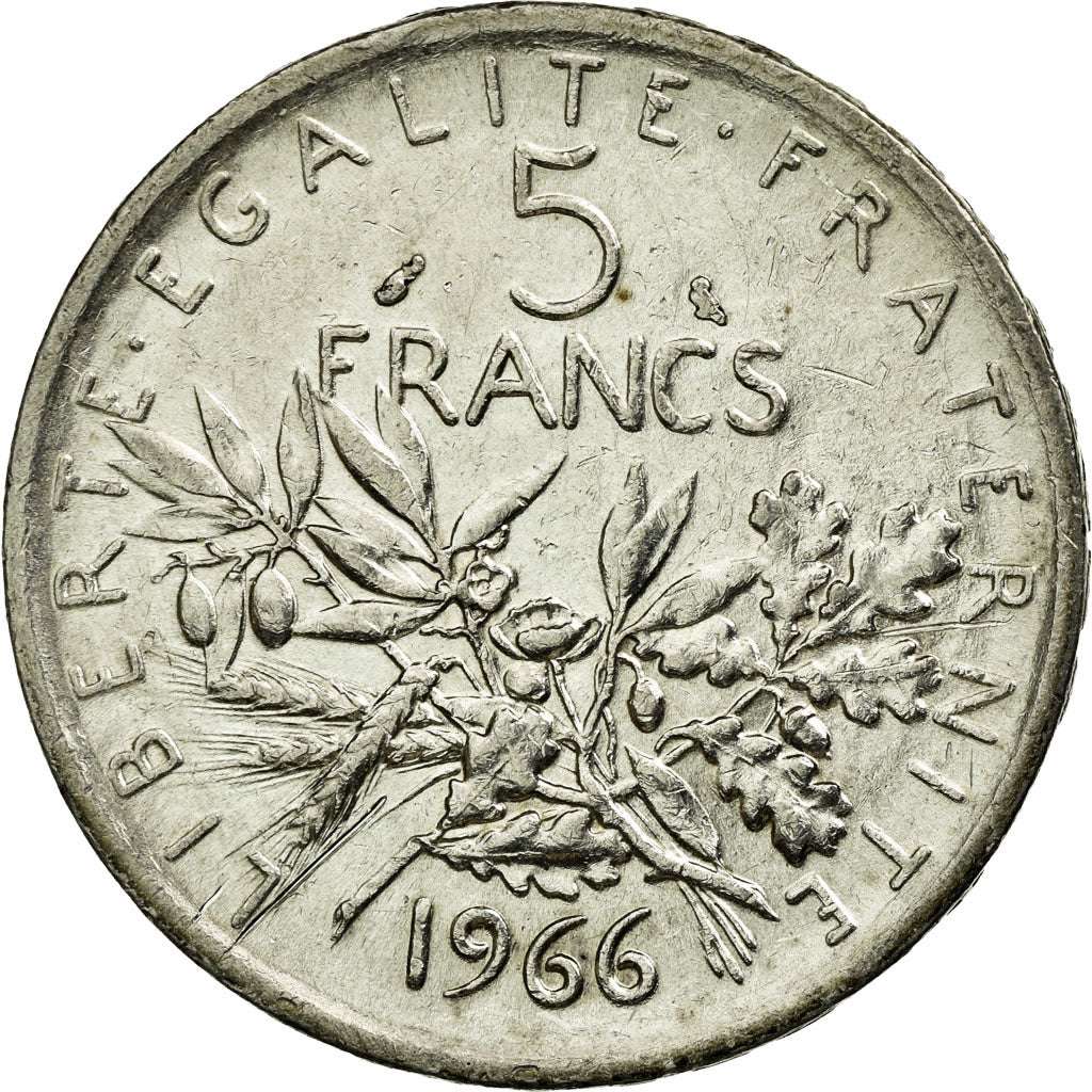 Coin, France, Semeuse, 5 Francs, 1966, Paris, AU(50-53), Silver, KM:926