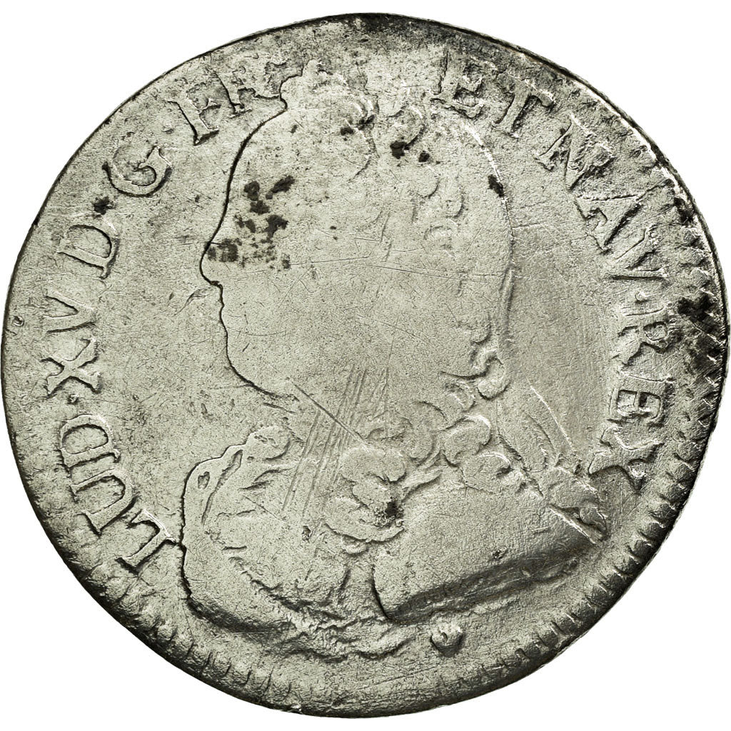 Moneda, Francia, Louis XV, 1/5 Écu aux branches d'olivier, 1/5 Ecu, 1728