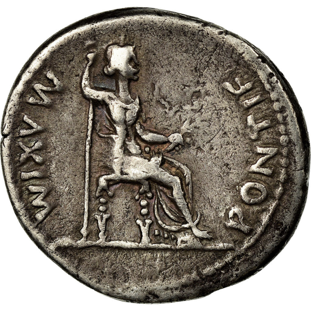 Coin, Tiberius, Denarius, Lyons, AU(50-53), Silver, RIC:26