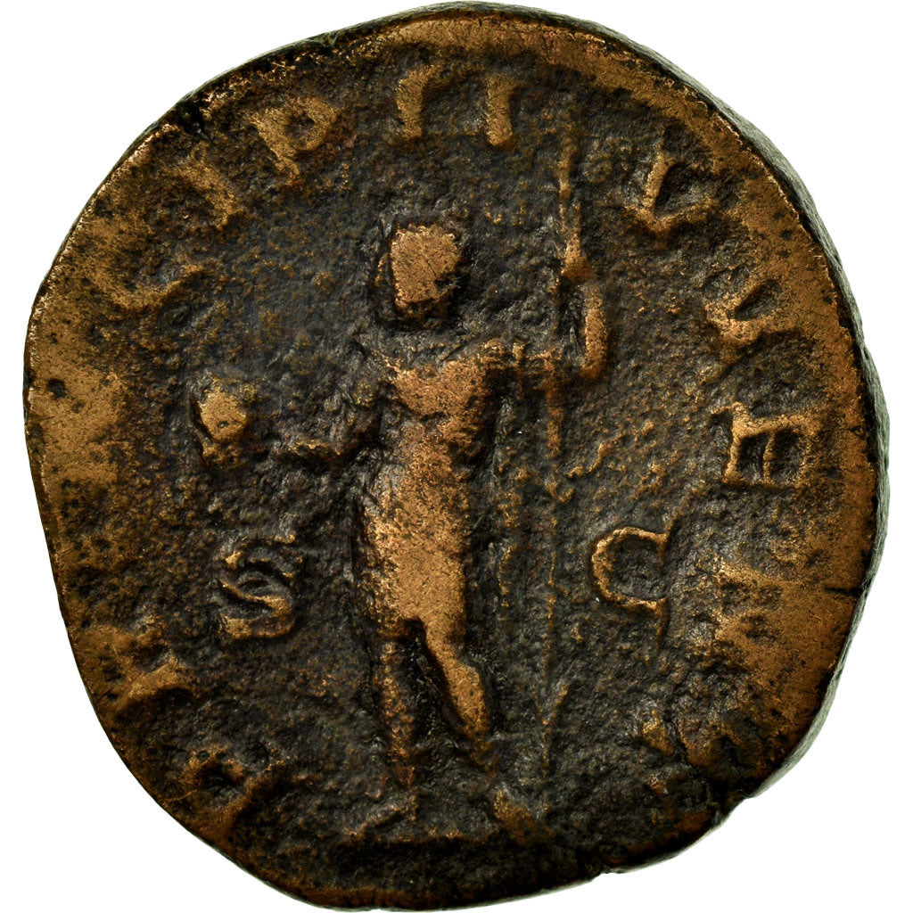 Coin, Philip II, Sestertius, 247-249, Rome, VF(30-35), Copper, RIC:256a