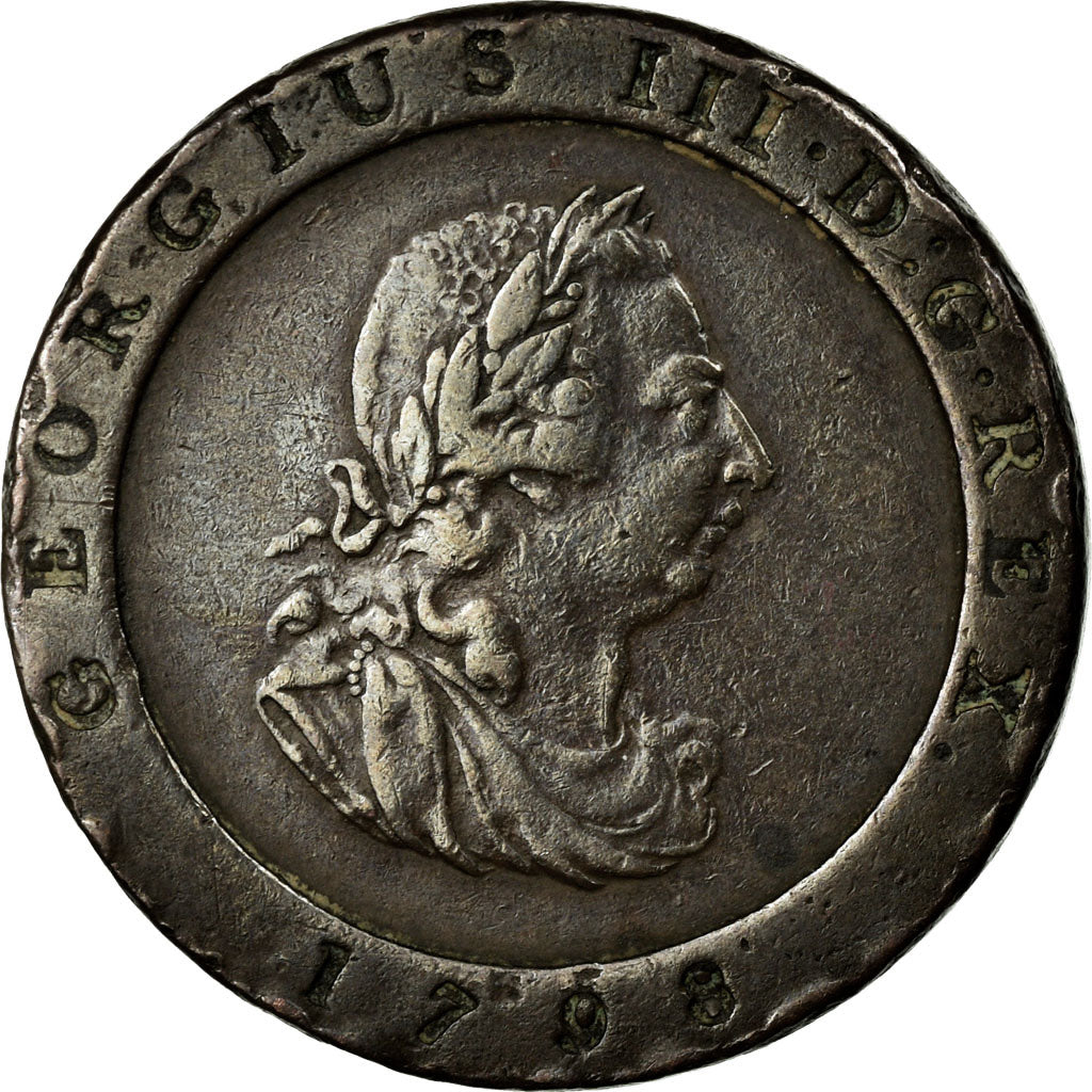 Coin, Isle of Man, 1/2 Penny, 1798, EF(40-45), Copper, KM:10