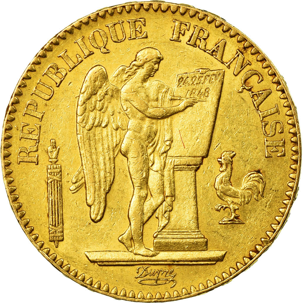 Moneta, Francia, Génie, 20 Francs, 1848, Paris, BB, Oro, KM:757, Gadoury:1032
