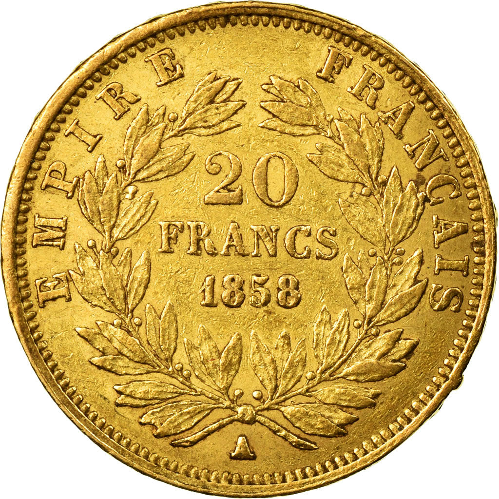 Monnaie, France, Napoleon III, Napoléon III, 20 Francs, 1858, Paris, TTB, Or