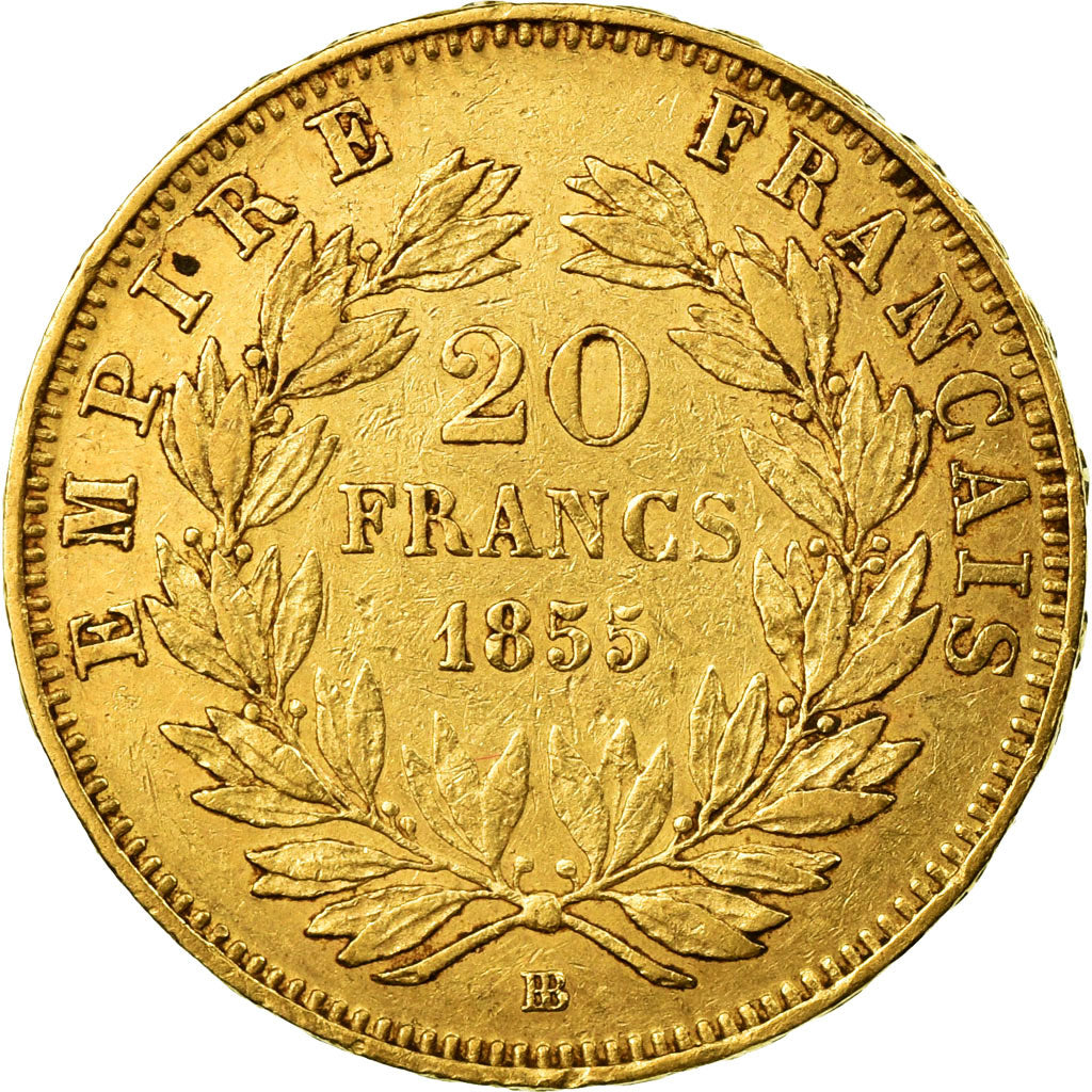Coin, France, Napoleon III, Napoléon III, 20 Francs, 1855, Strasbourg