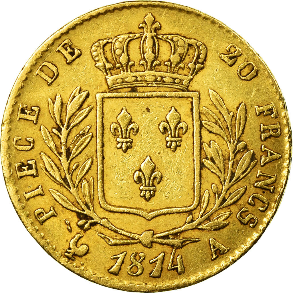 Monnaie, France, Louis XVIII, Louis XVIII, 20 Francs, 1814, Paris, TB+, Or