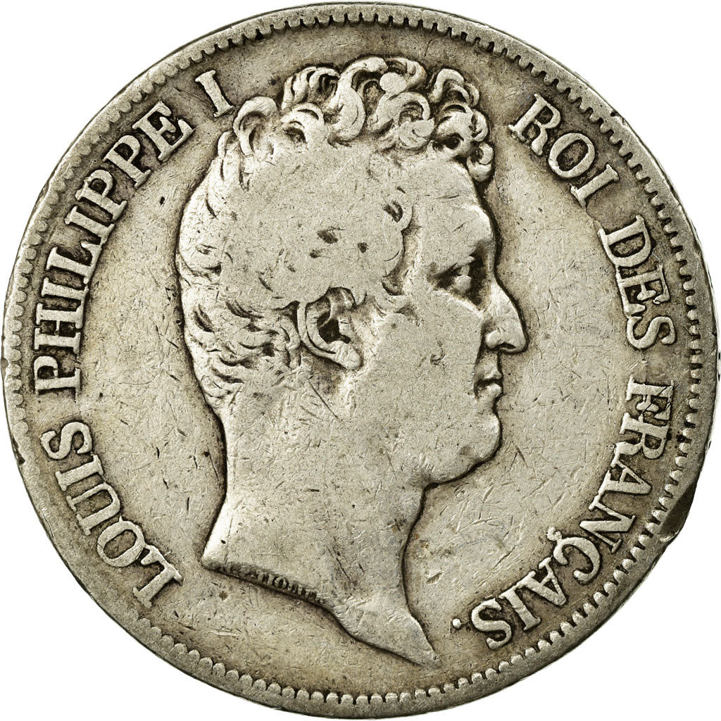 Monnaie, France, Louis-Philippe, 5 Francs, 1830, Rouen, B+, Argent, Gadoury:676