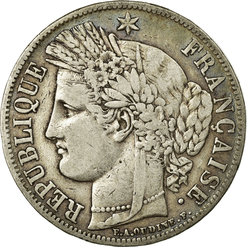 Coin, France, Cérès, 5 Francs, 1849, Strasbourg, VF(20-25), Silver, KM:761.2