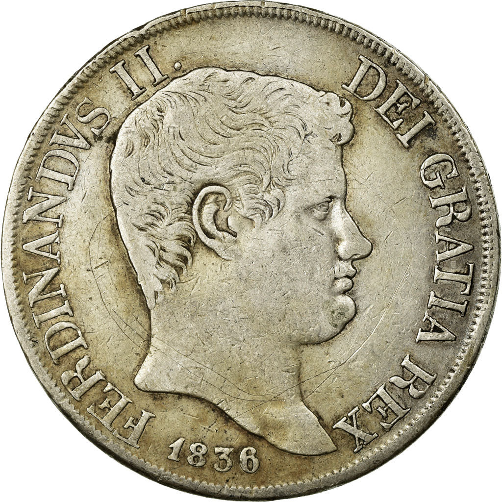 Monnaie, États italiens, NAPLES, Ferdinando II, 120 Grana, 1836, TB+, Argent