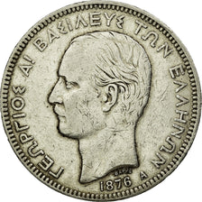 Coin, Greece, George I, 5 Drachmai, 1876, Paris, EF(40-45), Silver, KM:46