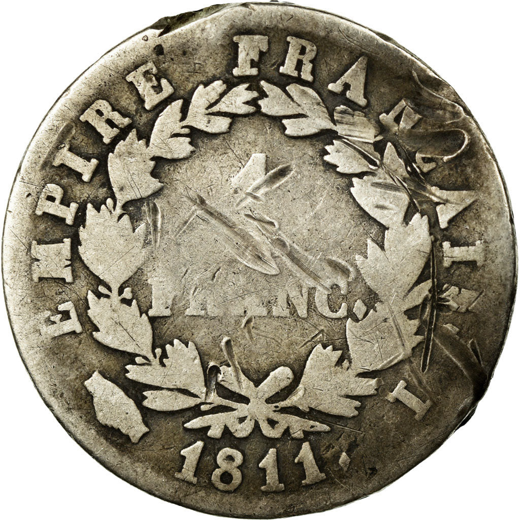 Coin, France, Napoléon I, Franc, 1811, Limoges, F(12-15), Silver, KM:692.7