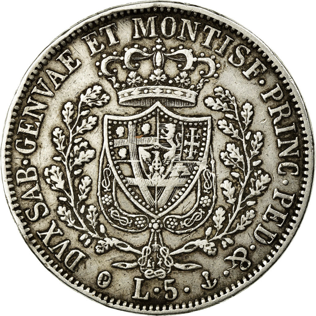 Münze, Italien Staaten, SARDINIA, Carlo Felice, 5 Lire, 1828, Genoa, SS