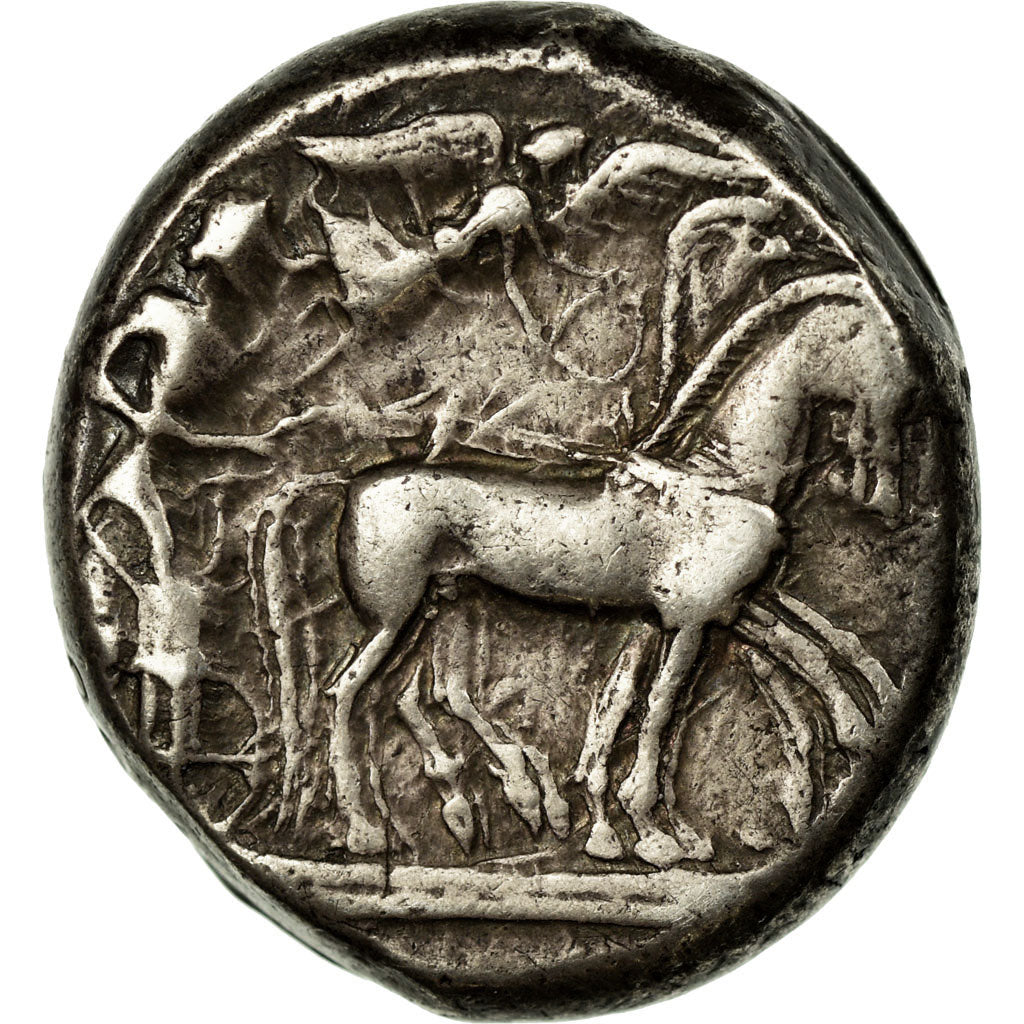 Coin, Sicily, Syracuse, Hieron I, Tetradrachm, AU(50-53), Silver, HGC:2-1307