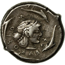 Coin, Sicily, Syracuse, Hieron I, Tetradrachm, AU(50-53), Silver, HGC:2-1307