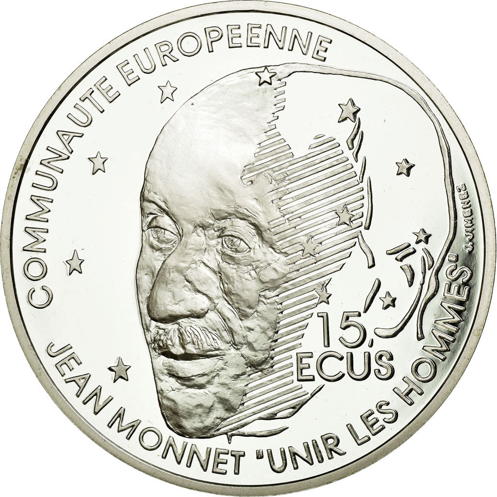 Munten, Frankrijk, 100 Francs-15 Ecus, 1992, Paris, FDC, Zilver, KM:1012