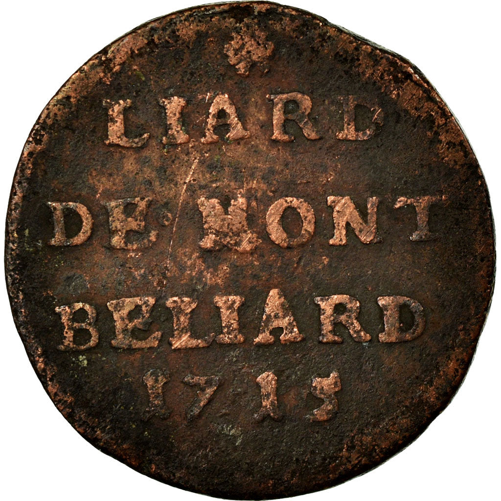 Monnaie, France, Liard de Montbéliard, 1715, Montbéliard, TB, Cuivre
