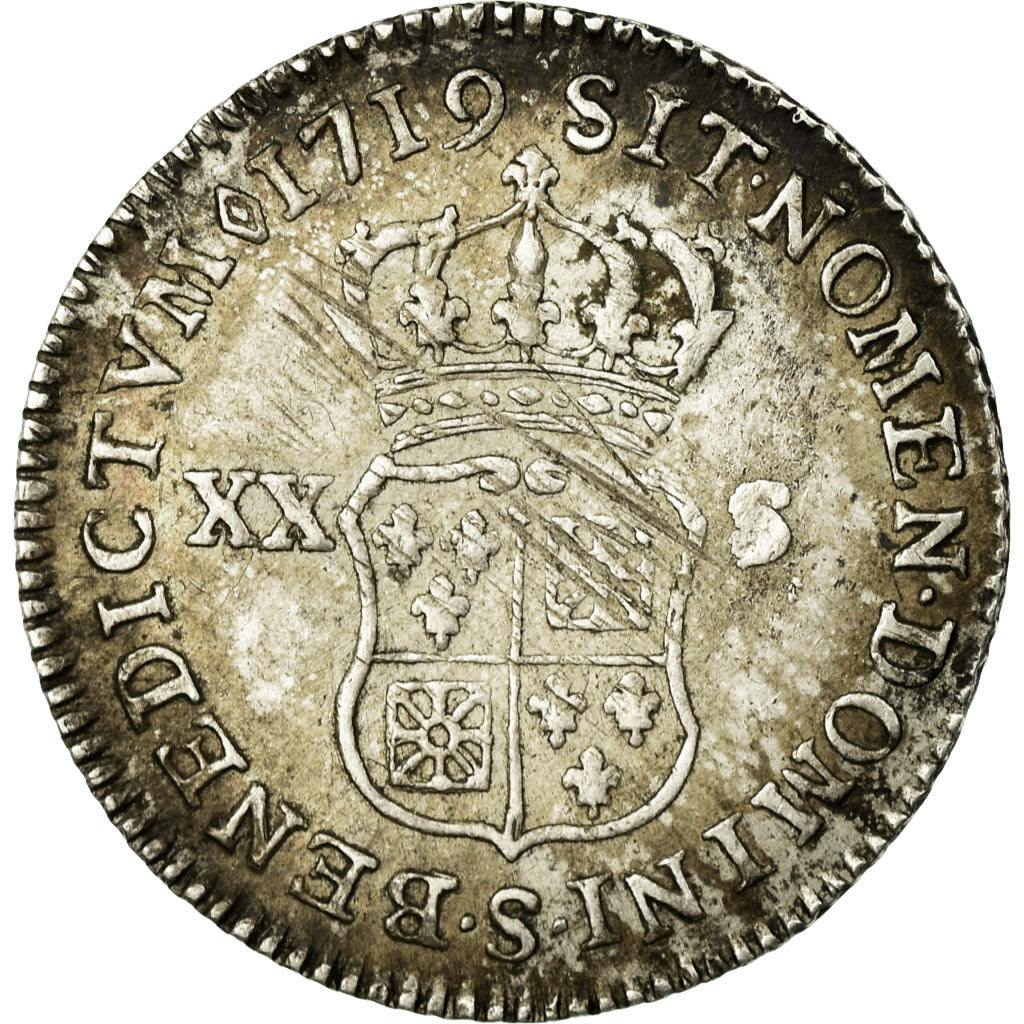 Coin, France, Louis XV, 1/6 Écu (XX – S) de France-Navarre, 20 Sols, 1/6 ECU