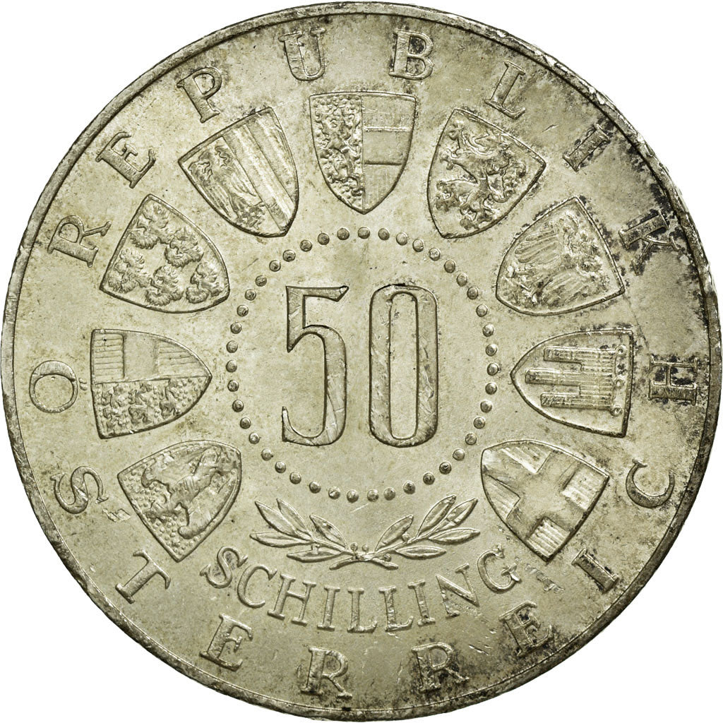 Munten, Oostenrijk, 50 Schilling, Undated (1963), ZF+, Zilver, KM:2894