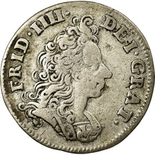 Monnaie, Norvège, 8 Skilling, 1/2 Mark, 1702, Kongsberg, TB+, Argent, KM:209
