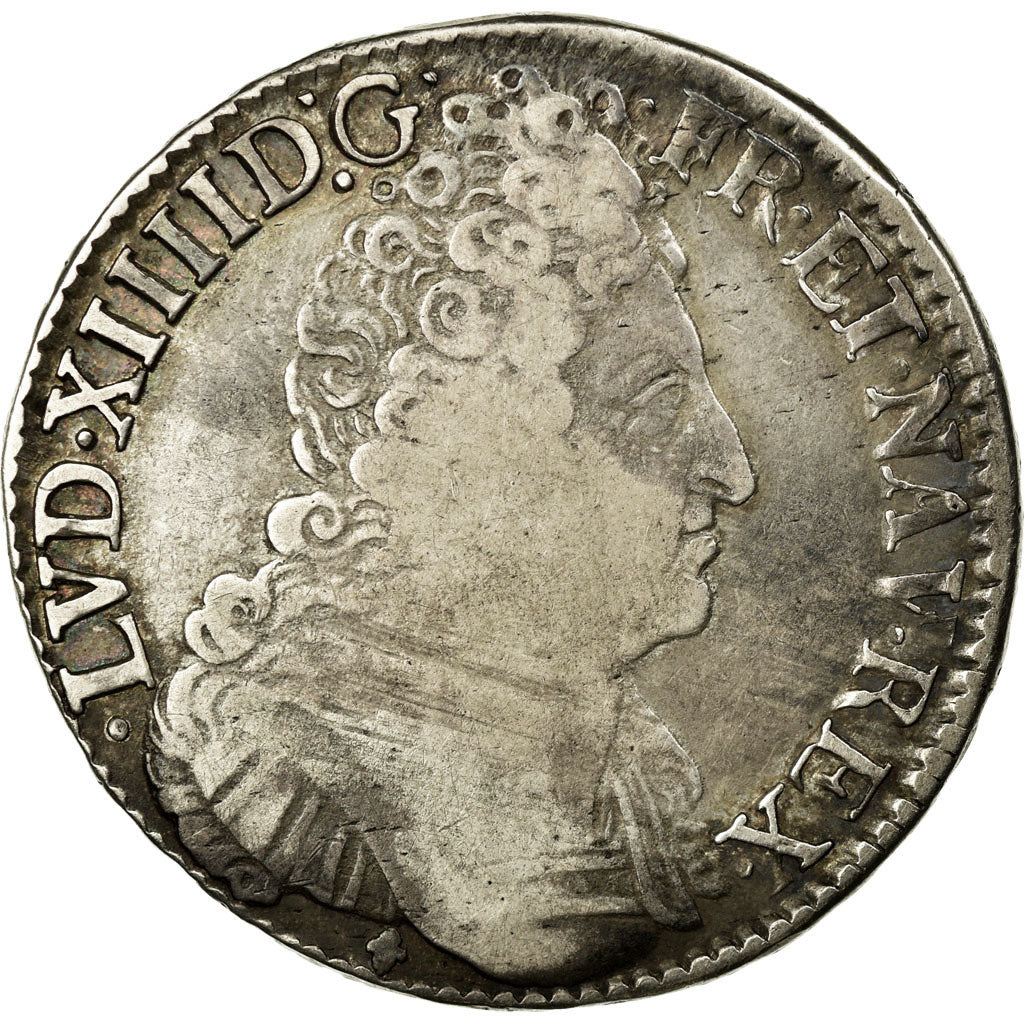 Moeda, França, Louis XIV, Écu aux 3 couronnes, Ecu, 1710, Bordeaux, VF(20-25)