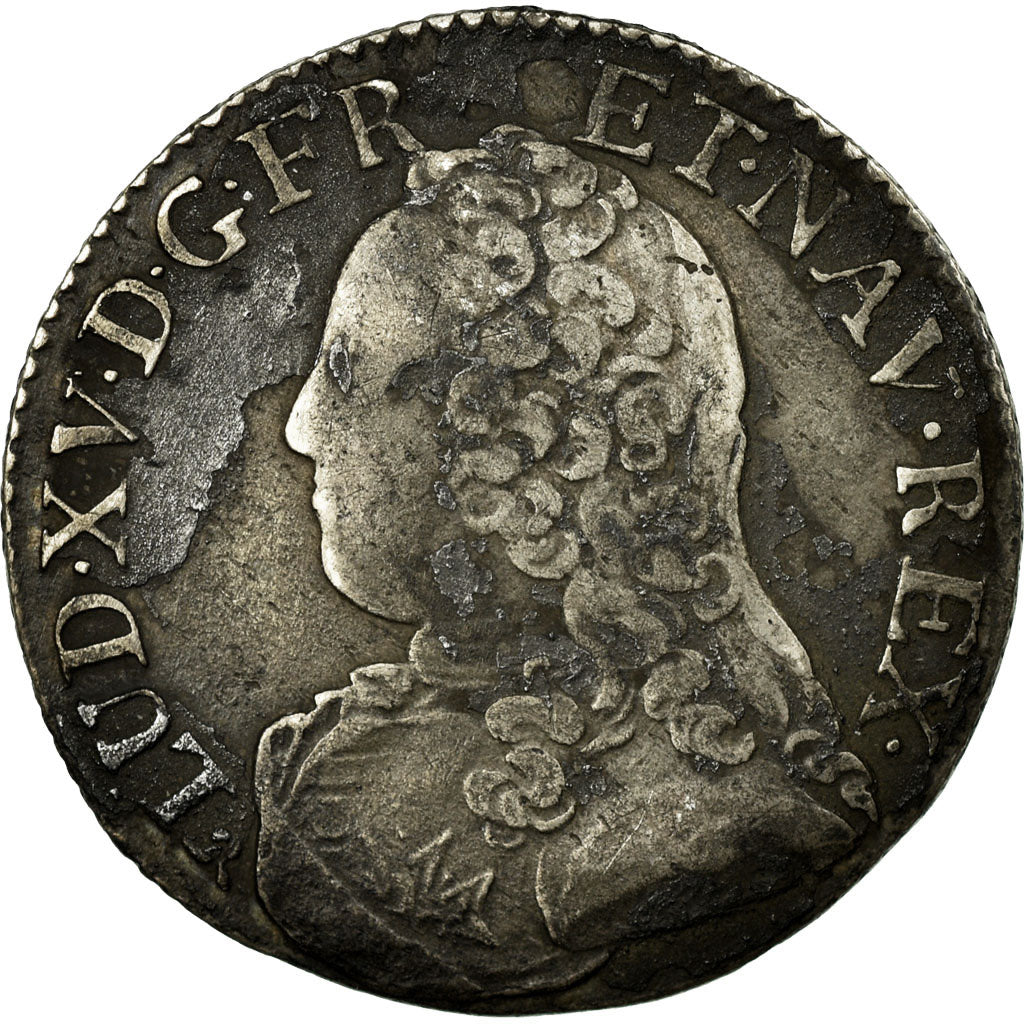 Moneta, Francia, Louis XV, 1/5 Écu aux branches d'olivier, 24 Sols, 1/5 ECU